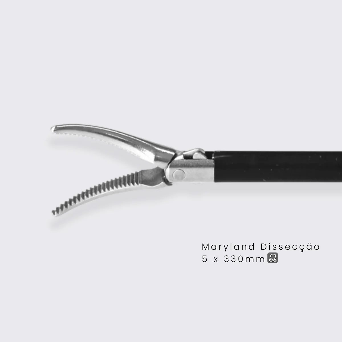 Pinça Maryland Dissecção 5mm — Pinça Maryland — detalhe da ponta curva aberta